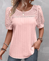 Puffärm T-shirt med rund hals